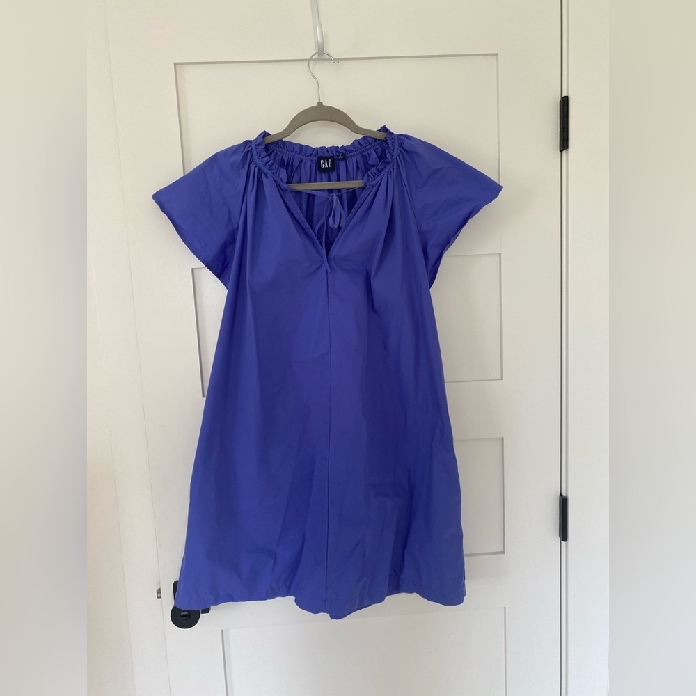 Periwinkle dress with butterfly sleeves